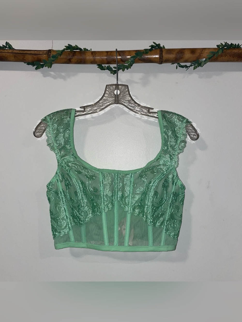 Green Floral Lacy VS Bustier